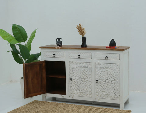 Nordic Wooden 3 Door 3 Drawer Cabinet (Multiple Colors Options).