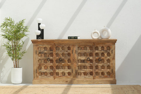 Peach wooden 4 door Sideboard