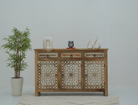 Nordic Wooden 3 Door 3 Drawer Cabinet (Multiple Colors Options).