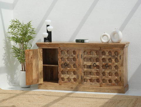 Peach wooden 4 door Sideboard