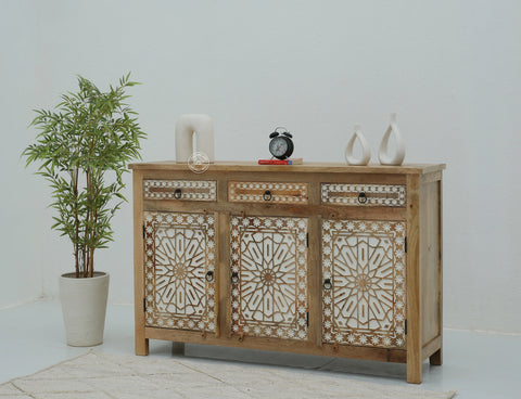 Nordic Wooden 3 Door 3 Drawer Cabinet (Multiple Colors Options).