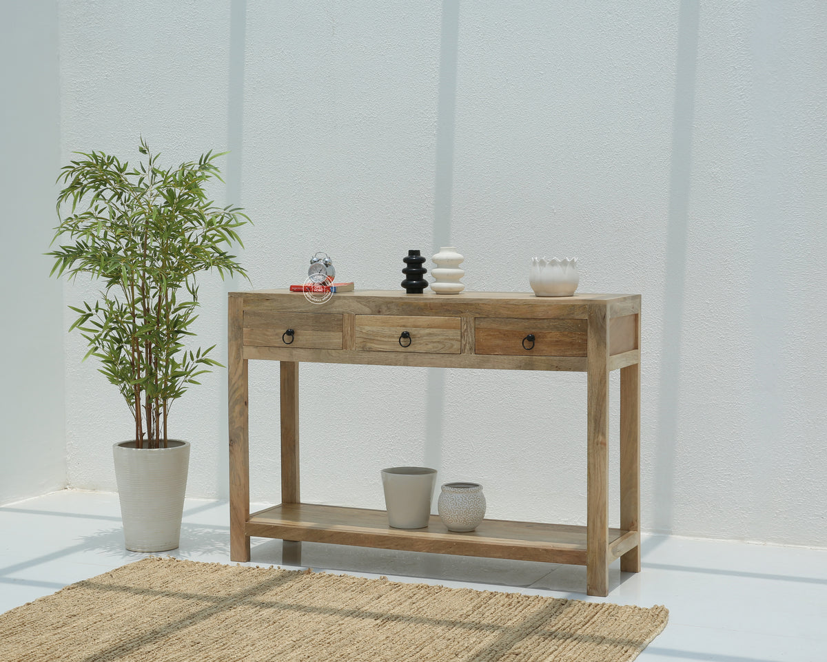 Loma 3 Drawers Wooden Console