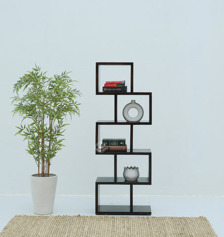 Cavallo Wooden Bookcase – Solid Wood, Honey Finish, 147 cm | Opelhome UAE