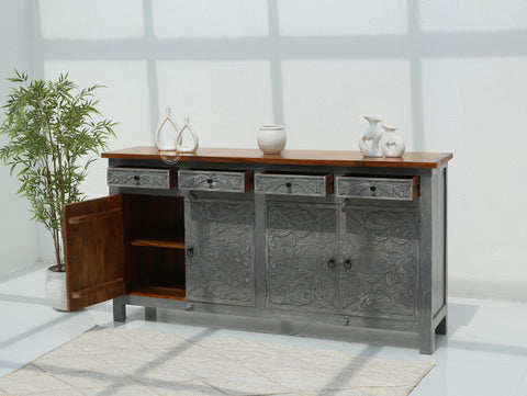 Pisty wooden 4 door 4 drawer sideboard (Multiple Colors Options)
