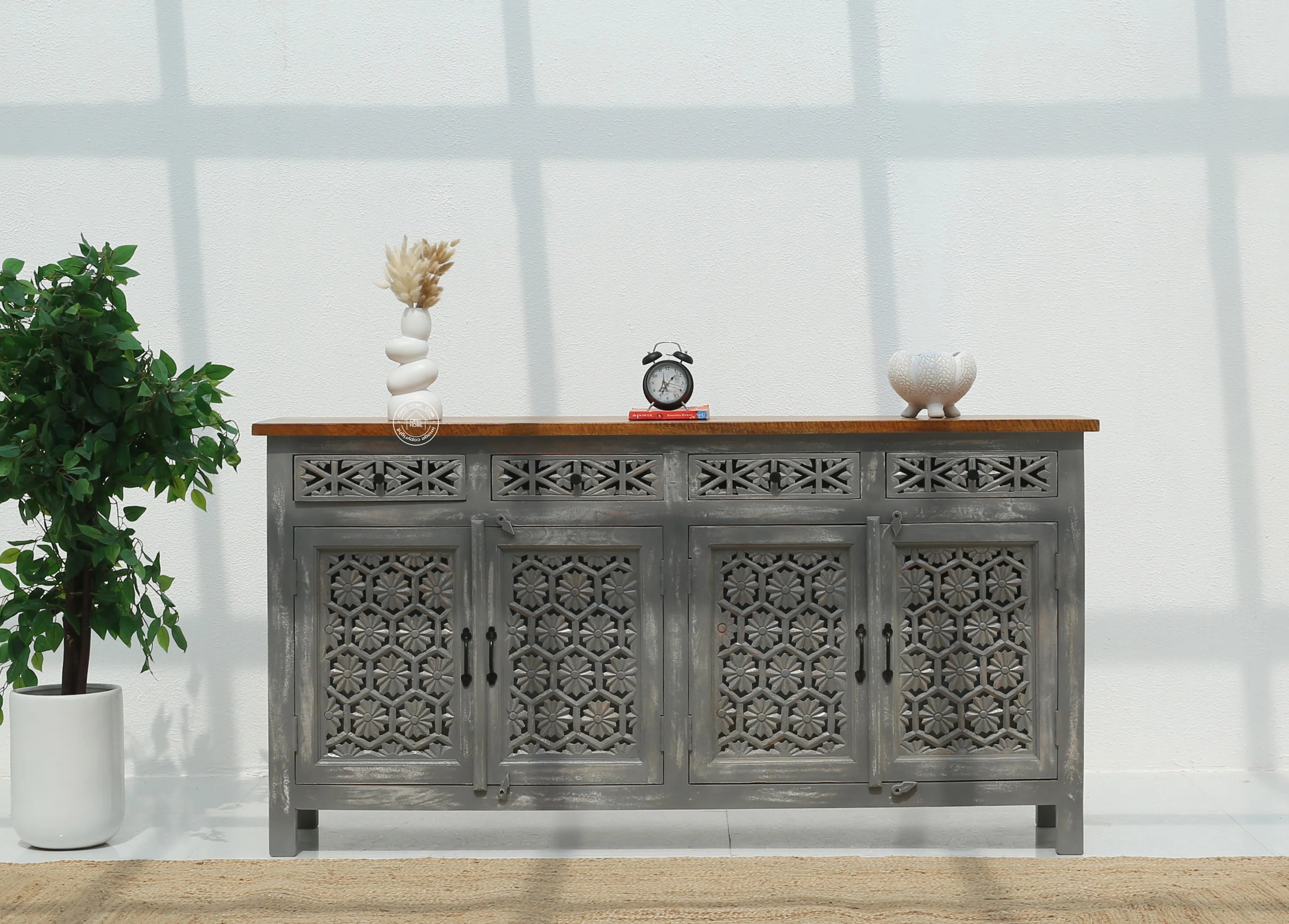 Ashara wooden 4 door 4 drawer Sideboard (Multiple Colors Options).