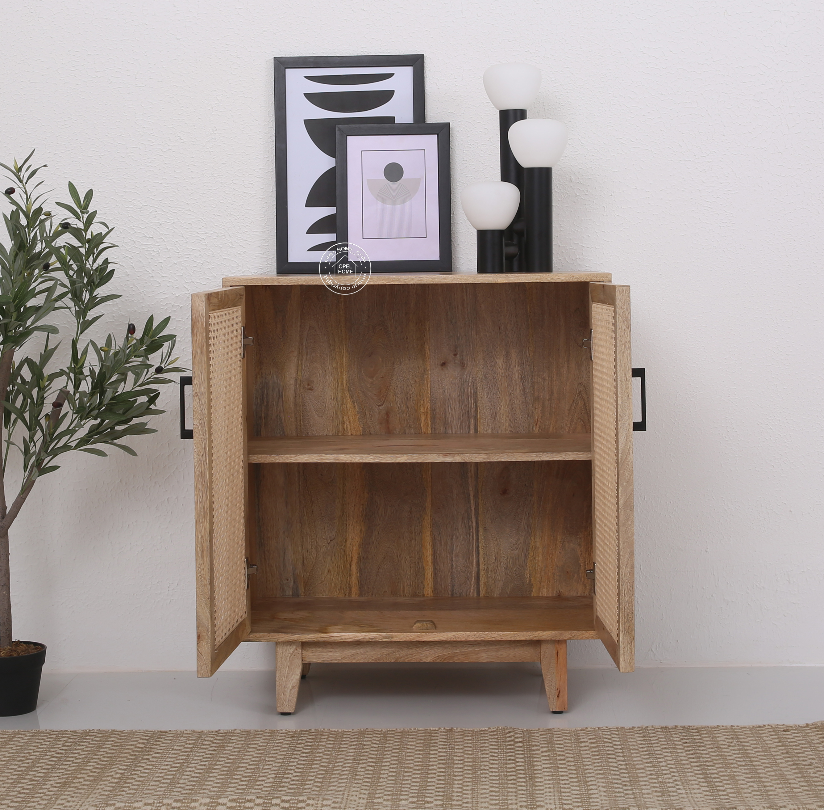 Camel Rattan wooden Cabinet and Sideboards