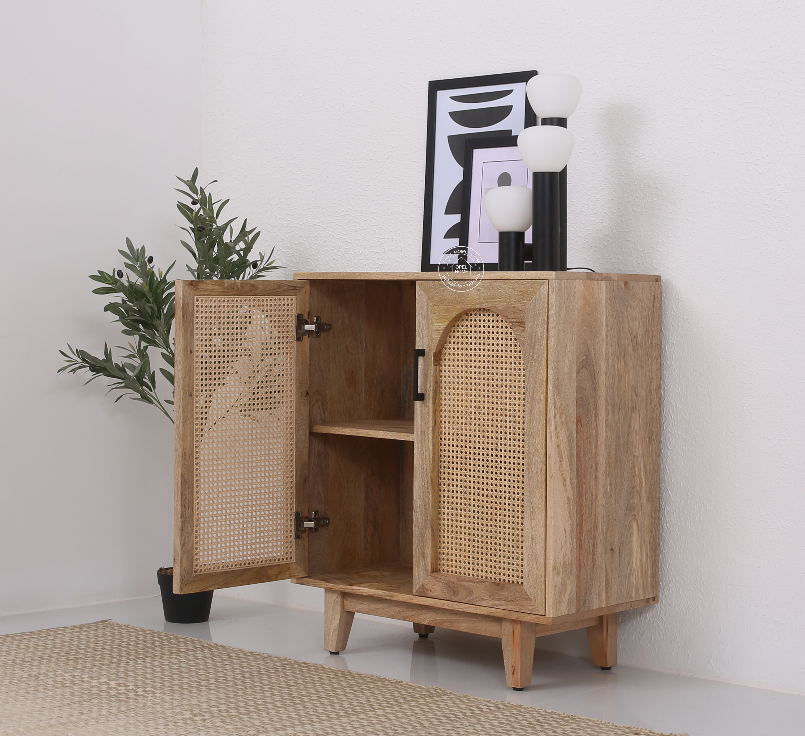 Camel Rattan wooden Cabinet and Sideboards