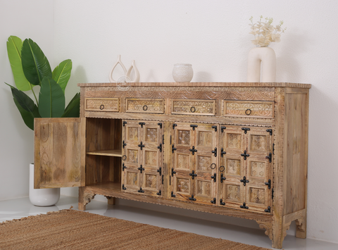 Berry Wooden 4 door 4 drawer Sideboard (Multiple Colors Options).