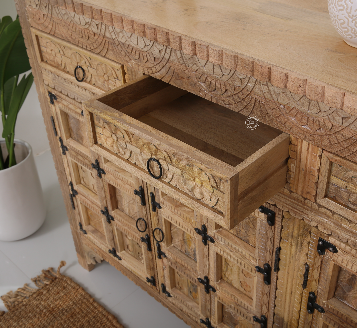 Berry Wooden 4 Door 4 Drawer Sideboard (Multiple Color Options) | Opelhome UAE