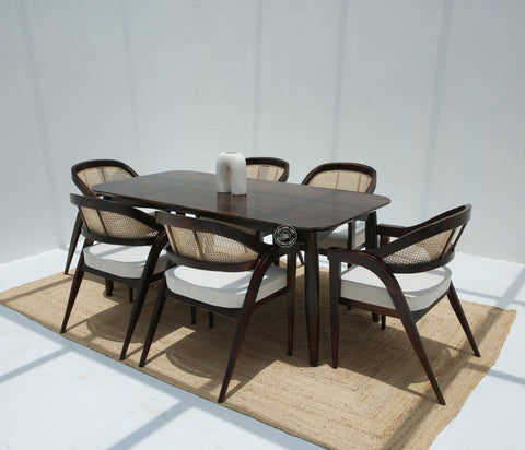 Arcane Wooden 6 Seater Dining Table –  Multiple Colors (Only Table) | Opelhome UAE
