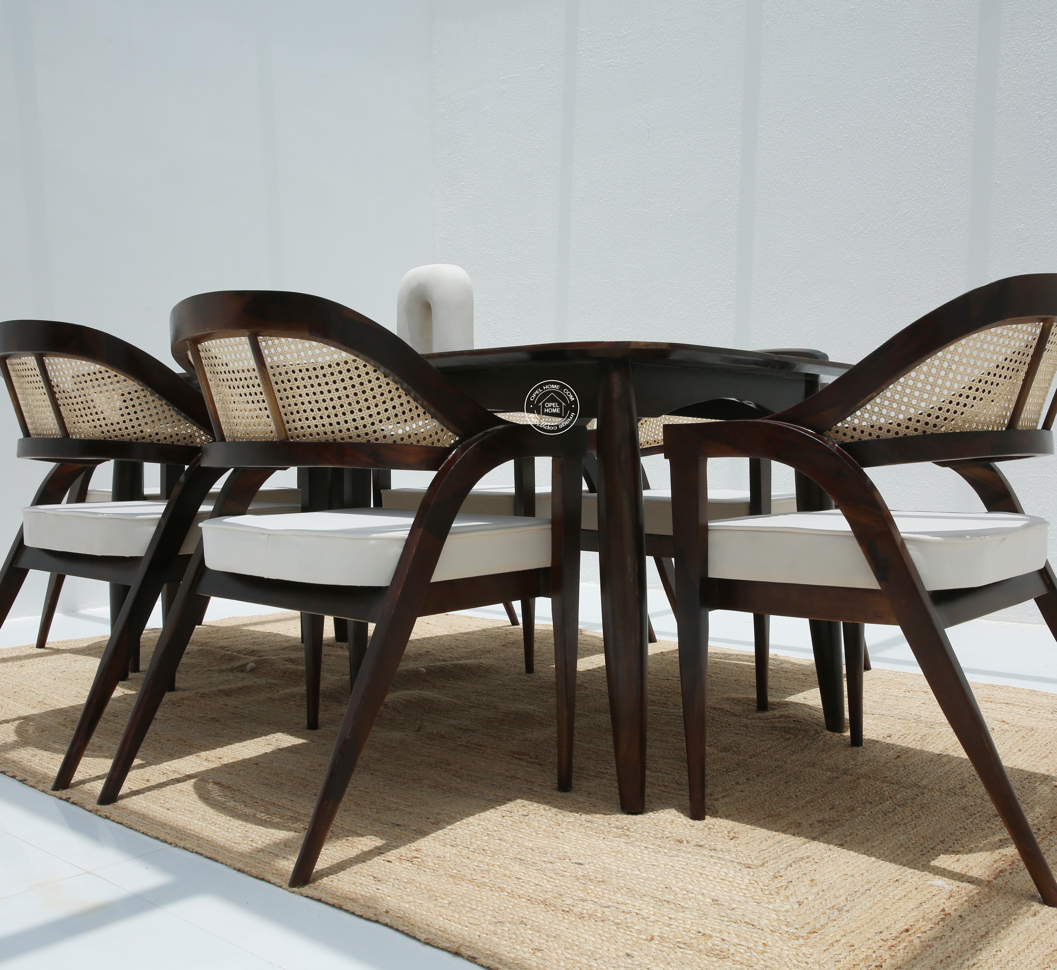 Arcane Wooden 6 Seater Dining Table –  Multiple Colors (Only Table) | Opelhome UAE