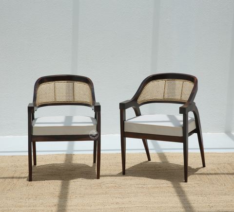 Zeno Wooden Dining Chair (Only one pcs), Walnut finish | Opelhome UAE