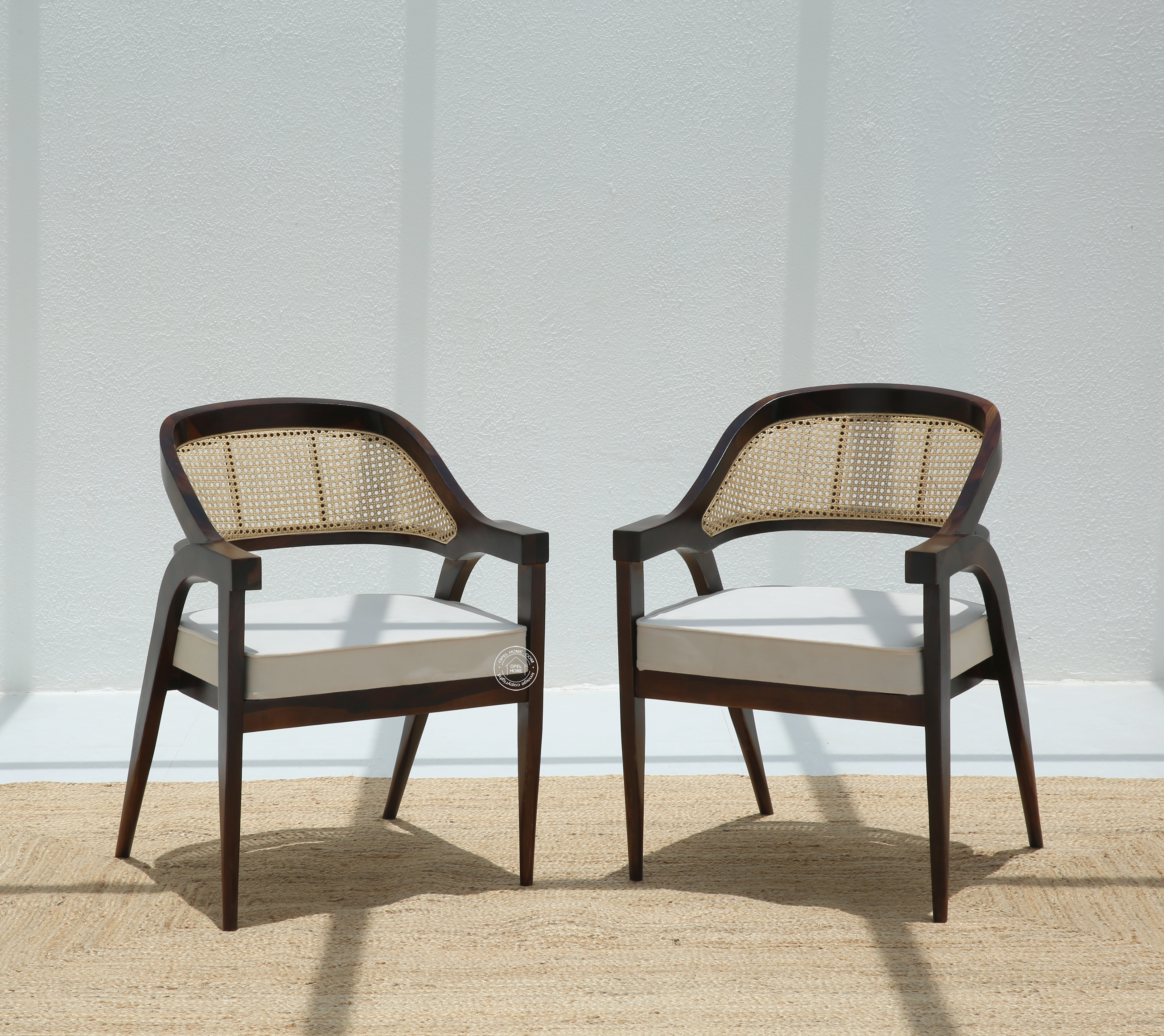 Zeno Wooden Dining Chair (Only one pcs), Walnut finish | Opelhome UAE