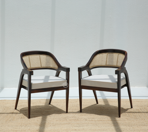 Zeno Wooden Dining Chair (Only one pcs), Walnut finish | Opelhome UAE