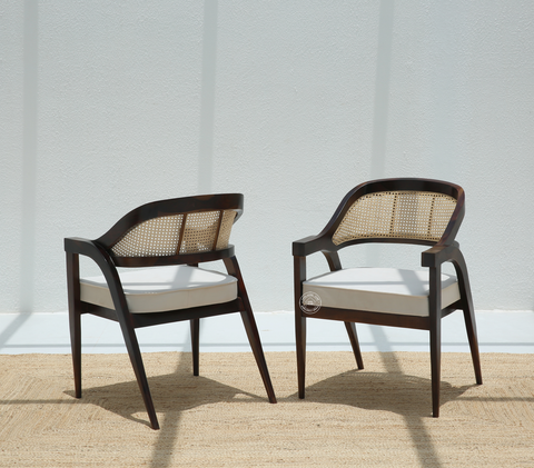Zeno Wooden Dining Chair (Only one pcs), Walnut finish | Opelhome UAE