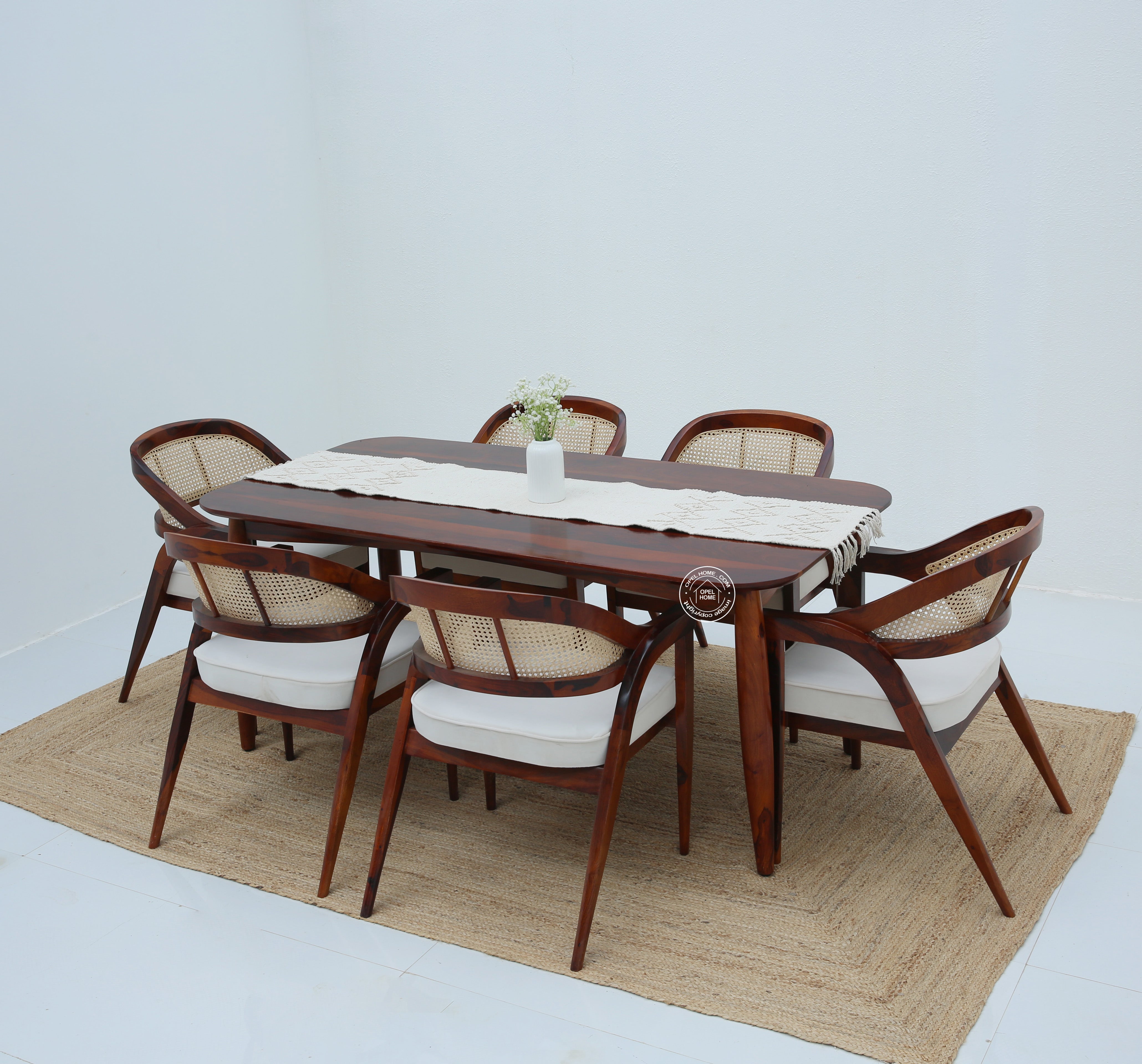 Arcane Wooden 6 Seater Dining Table –  Multiple Colors (Only Table) | Opelhome UAE