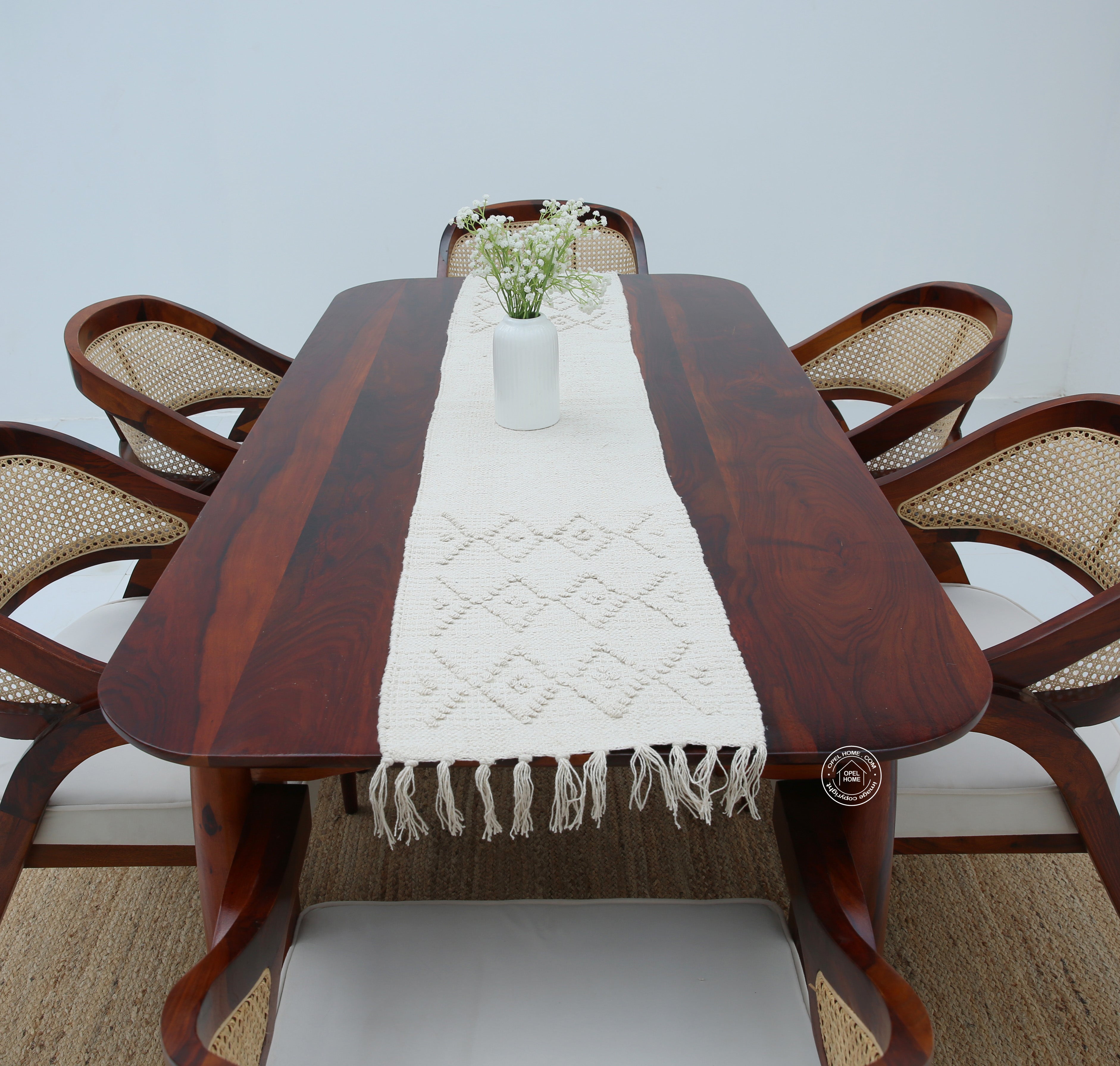 Arcane Wooden 6 Seater Dining Table –  Multiple Colors (Only Table) | Opelhome UAE