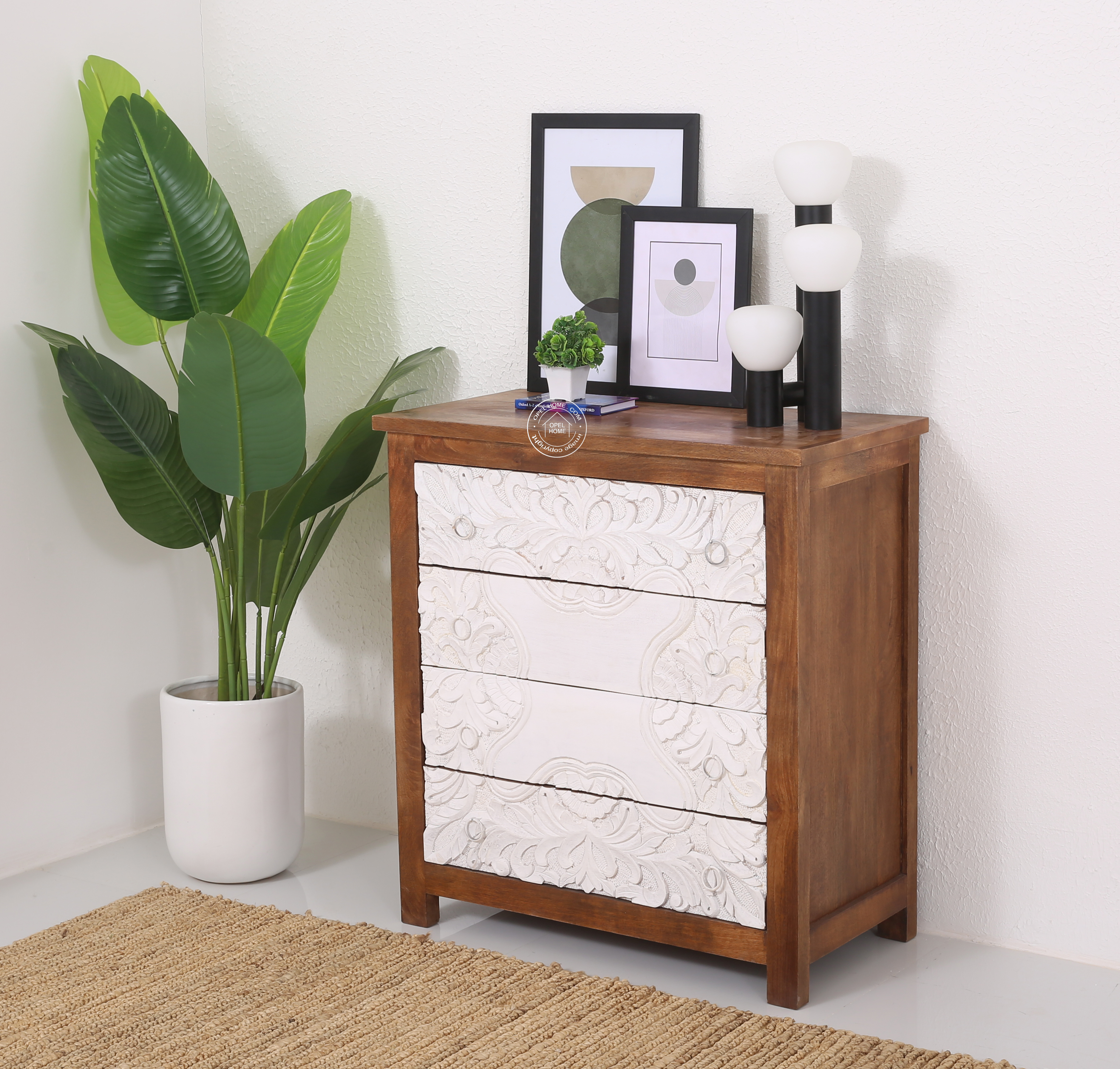 Retro 4 Drawer Wooden Chest Of Drawers