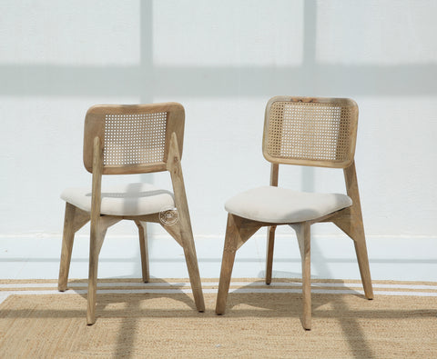 Avara Rattan Wooden Dining Chair – (Only one pcs) | Opelhome UAE