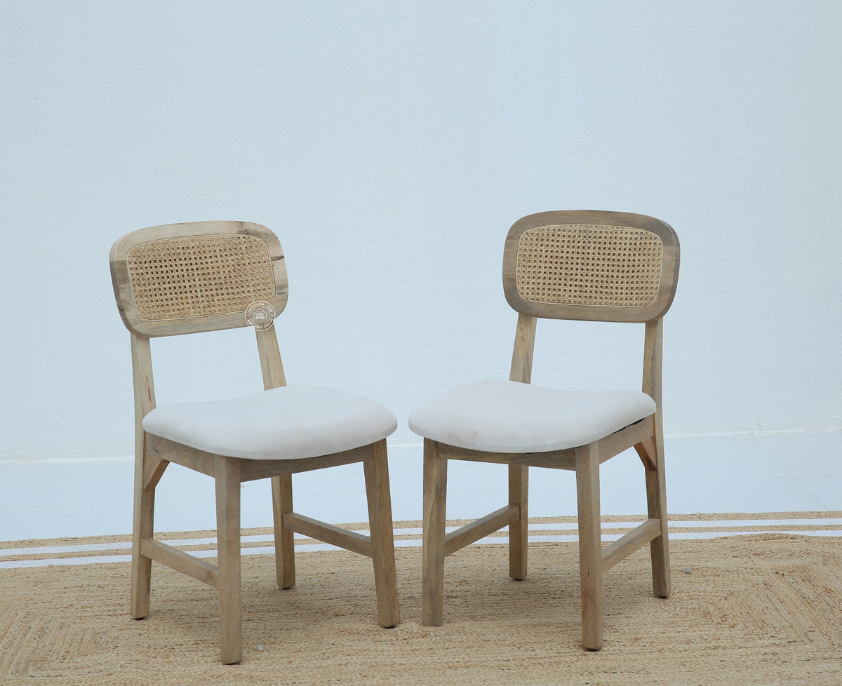 Formora Rattan Mango Wood Dining Chair (Only one pcs) , Natural finish | Opelhome UAE