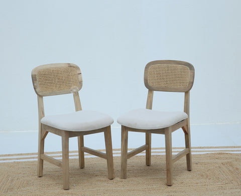 Formora Rattan Mango Wood Dining Chair (Only one pcs) , Natural finish | Opelhome UAE