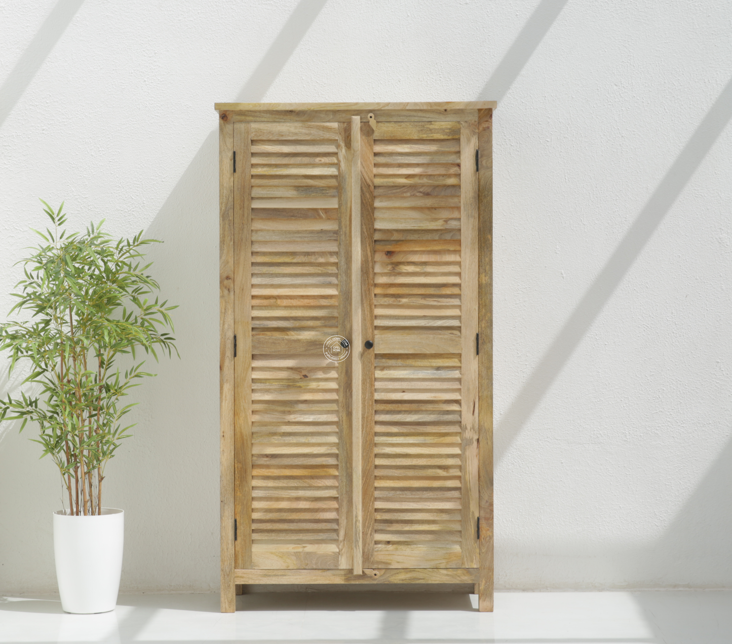 Moiser Solid Mango Wood Shoe Rack – Natural Finish (Large) | Opel Home UAE