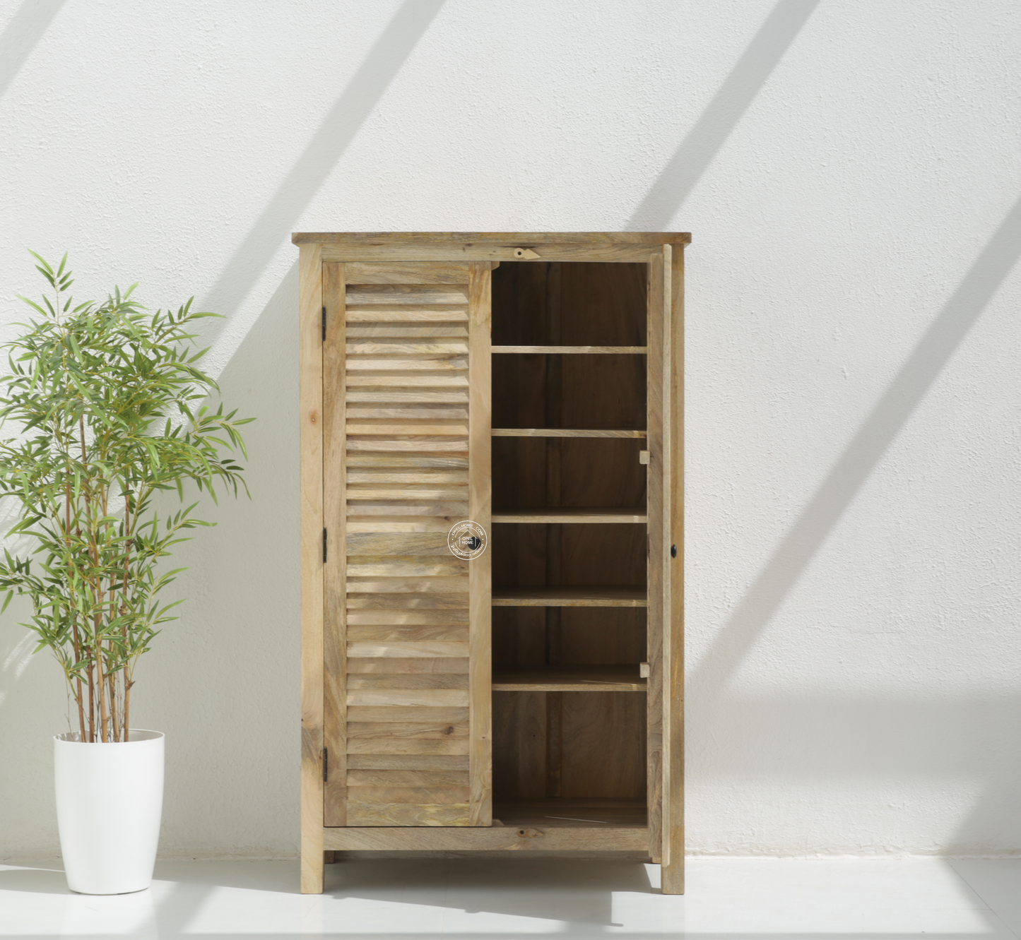 Moiser Solid Mango Wood Shoe Rack – Natural Finish (Medium) | Opel Home UAE