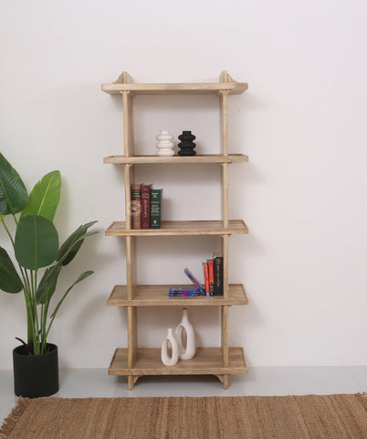 Classic Wooden Book Shelves – Solid Mango Wood, 180 cm | Opelhome UAE