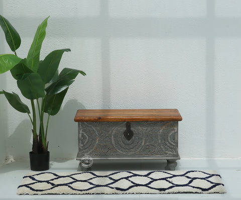 Zaya wooden Carved Trunk Box