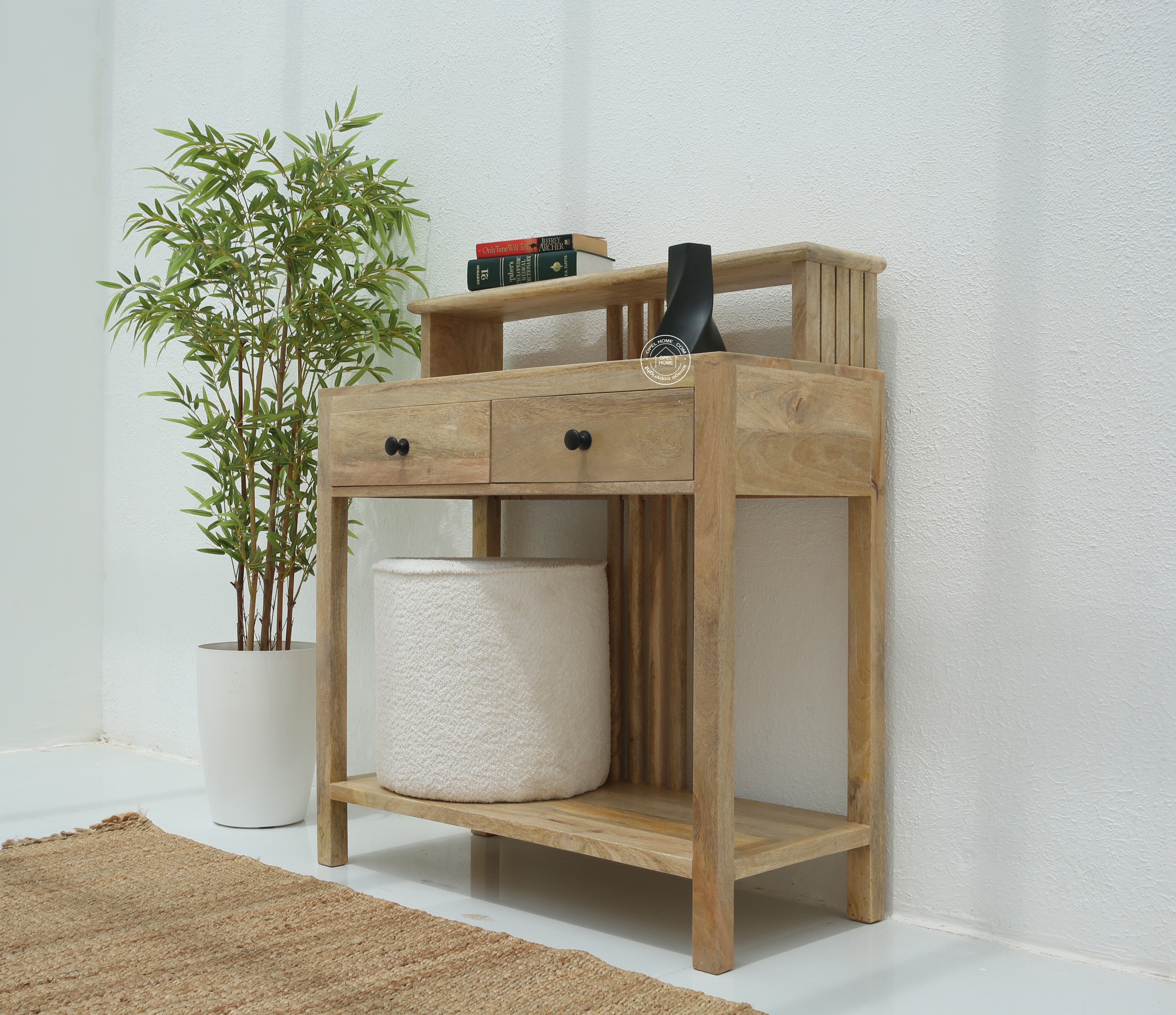 Darek 2 Drawers Wooden Console