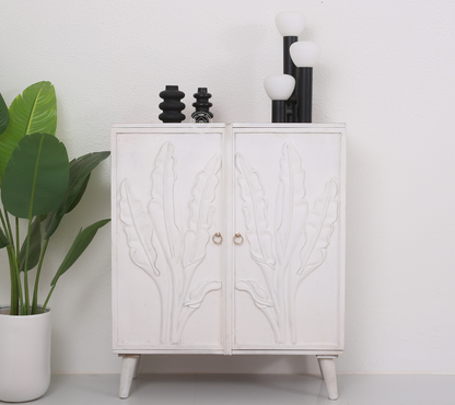 Nova Wooden Sideboard – 2 Doors, Solid Mango Wood, White Finish | Opelhome UAE