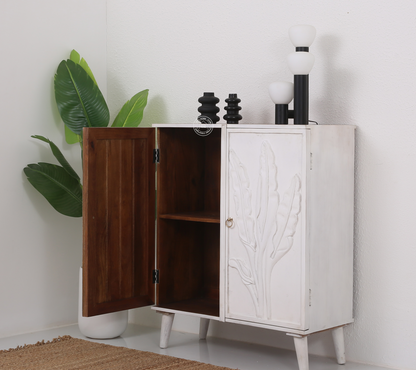 Nova Wooden Sideboard – 2 Doors, Solid Mango Wood, White Finish | Opelhome UAE
