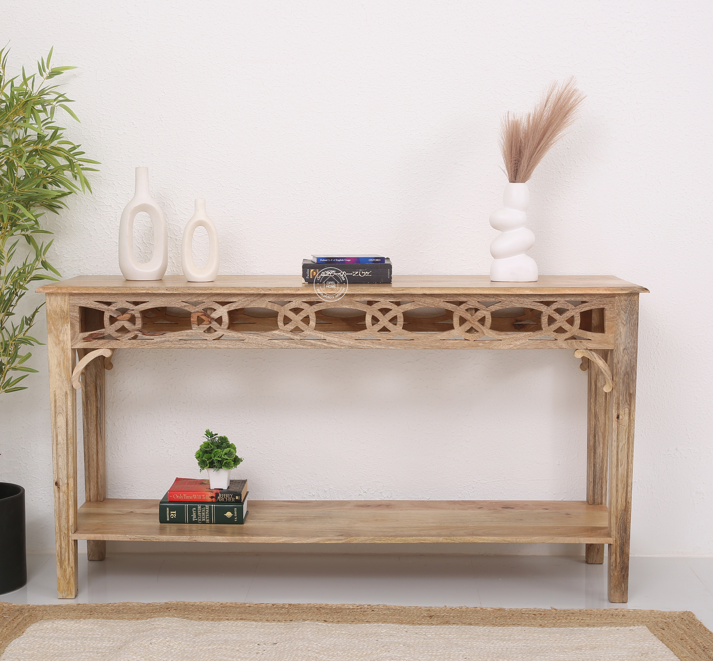 Staple Solid Mango Wood Console Table 153cm – Natural Finish | Opelhome UAE