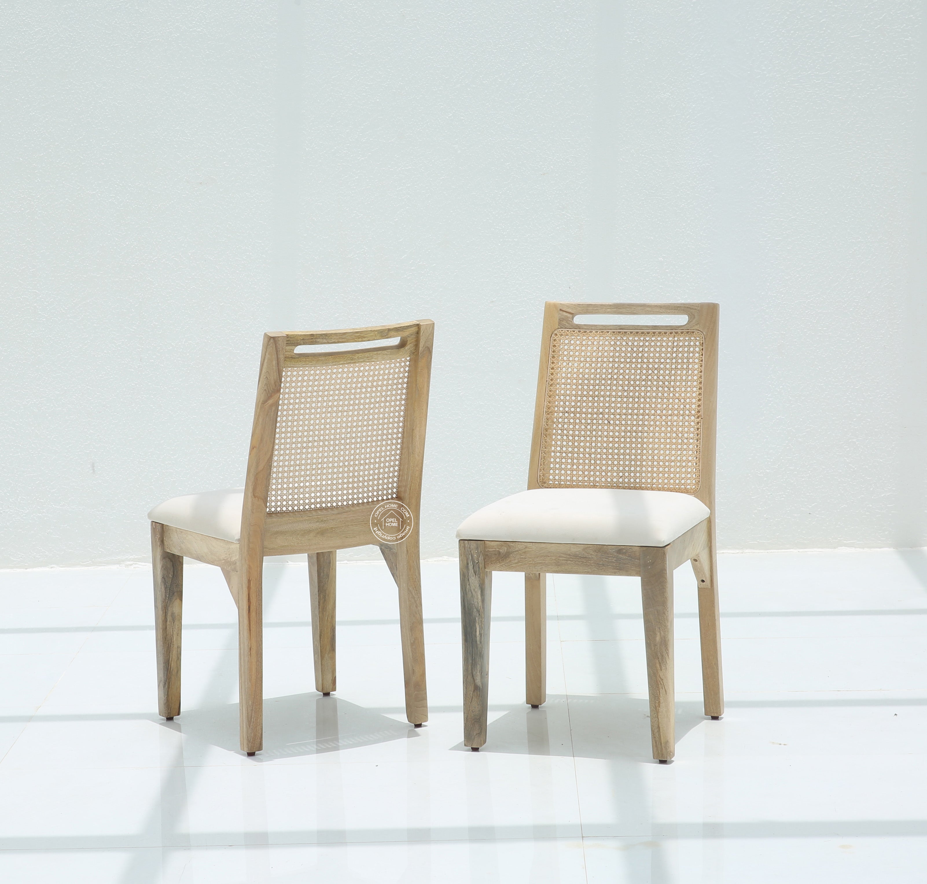 Bettles Rattan Wooden Dining Chair – (Only one pcs) | Opelhome UAE