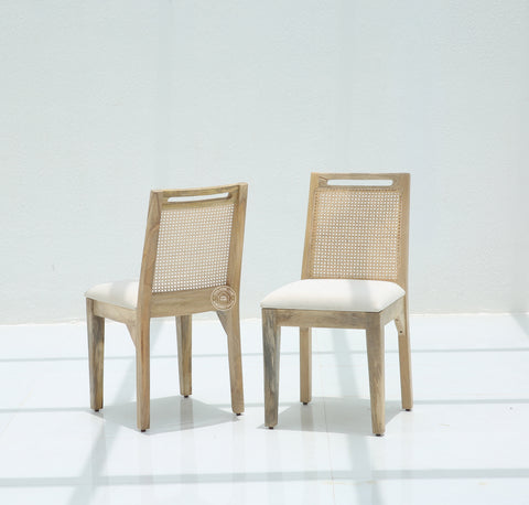 Bettles Rattan Wooden Dining Chair – (Only one pcs) | Opelhome UAE