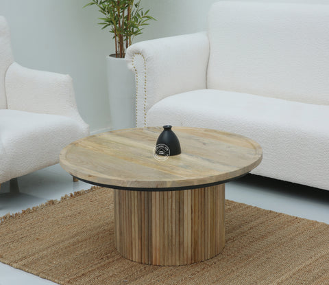 Glennis Wood Round Coffee Table