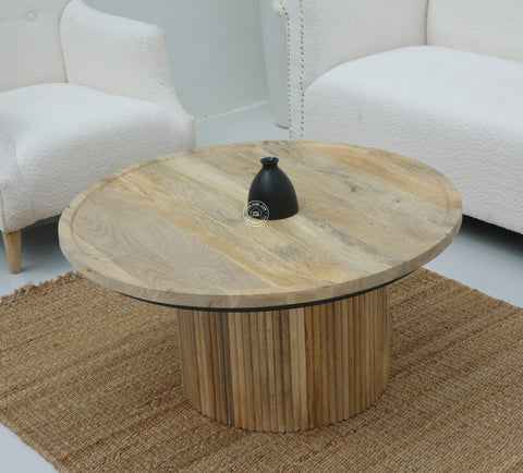 Glennis Wood Round Coffee Table
