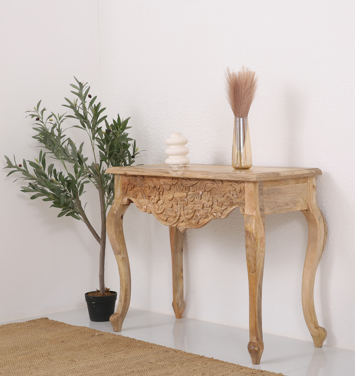 Korbin Solid Mango Wood Console Table – Natural Finish | Dubai UAE
