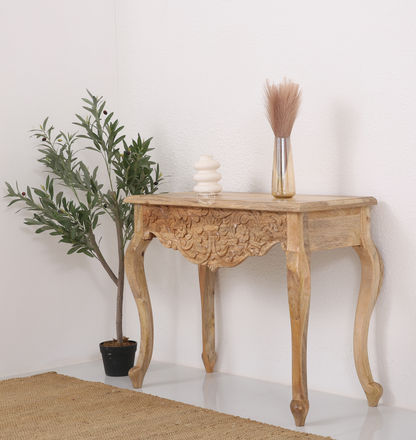 Korbin Solid Mango Wood Console Table – Natural Finish | Dubai UAE
