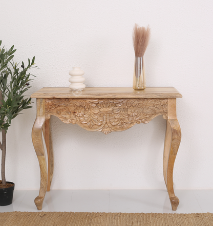 Korbin Solid Mango Wood Console Table – Natural Finish | Dubai UAE