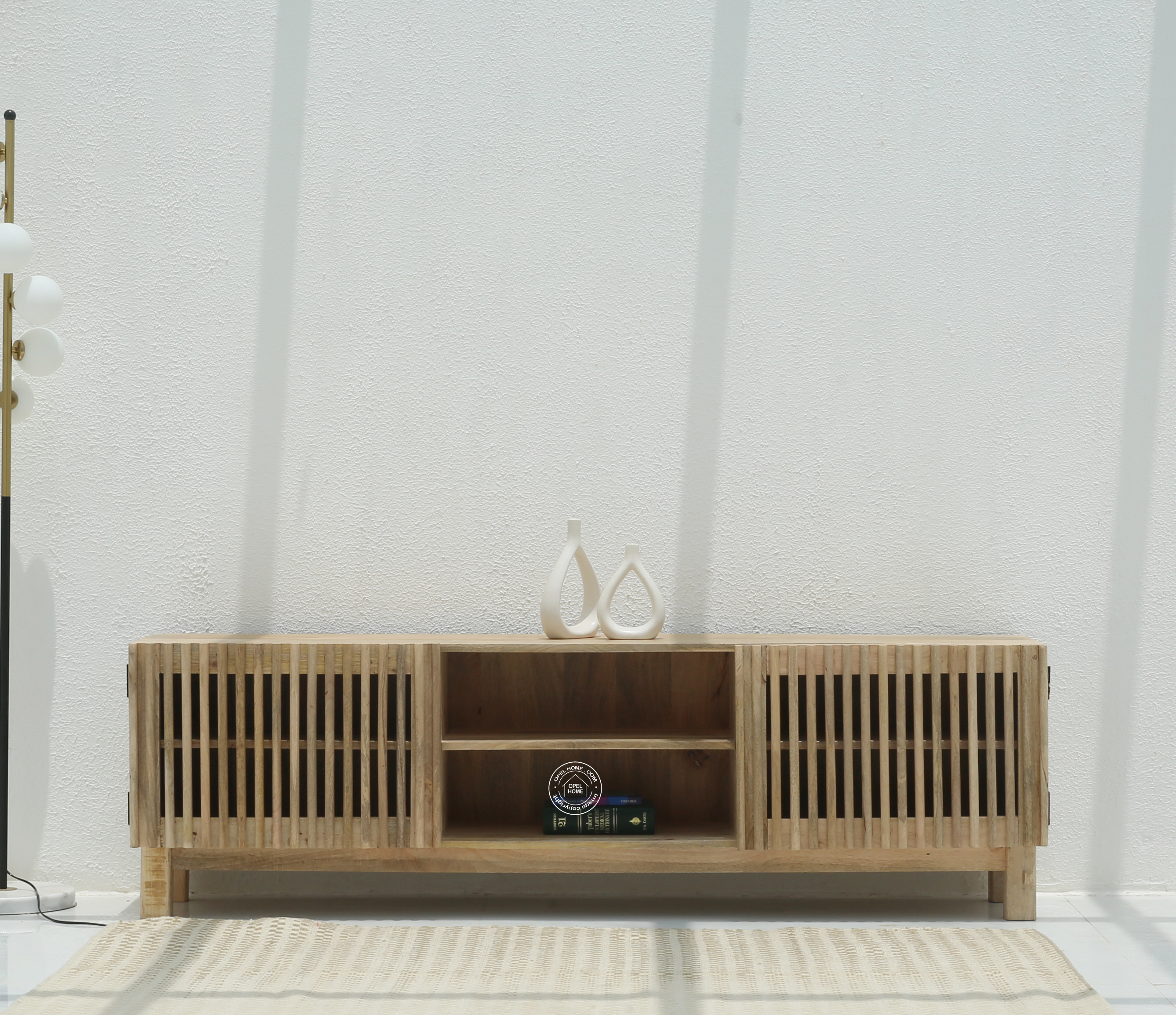 Duddy  Wooden TV Unit (Natural finish)