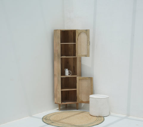 Cowden Rattan Cabinet with Mini Display Shelves