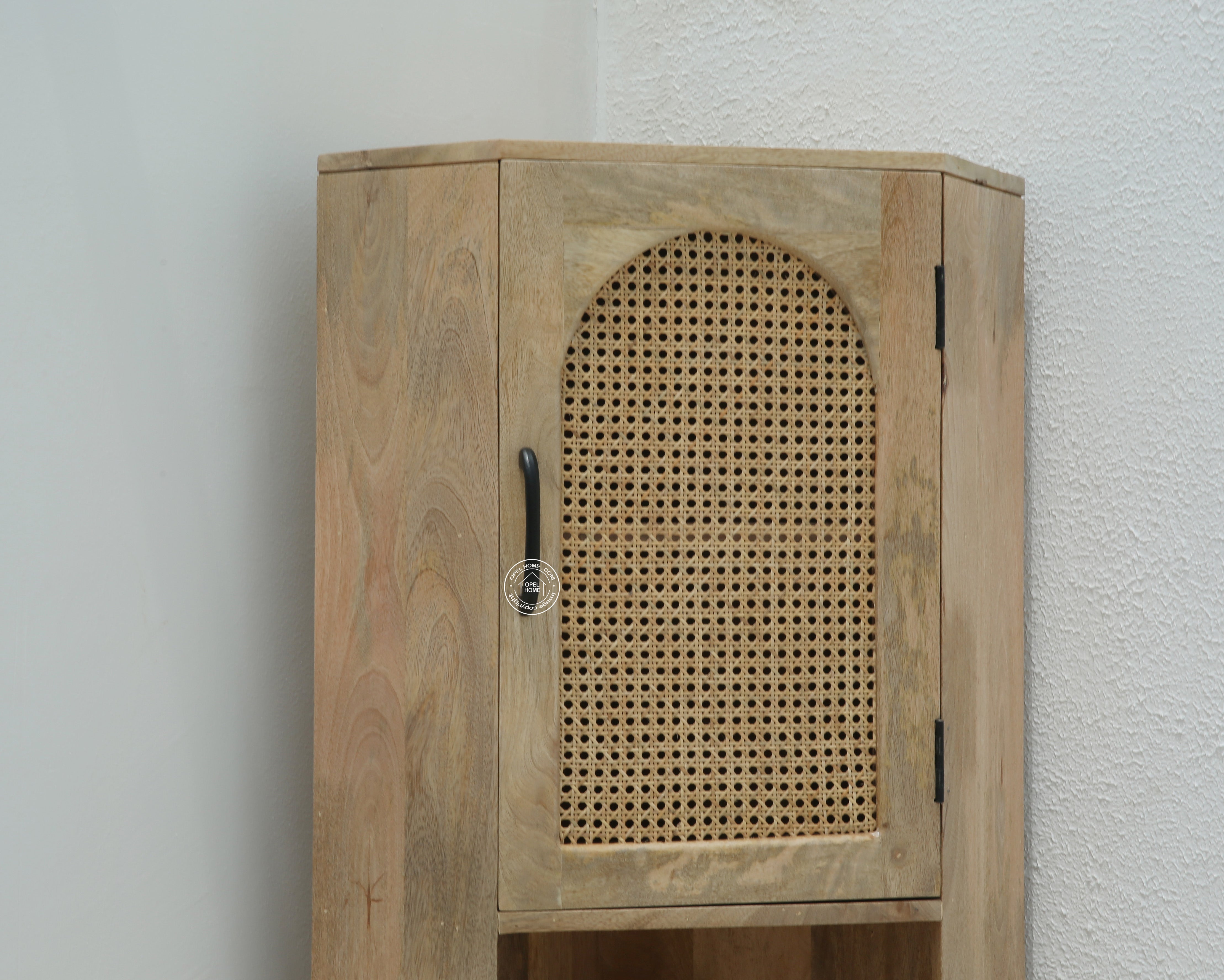 Cowden Rattan Cabinet with Mini Display Shelves