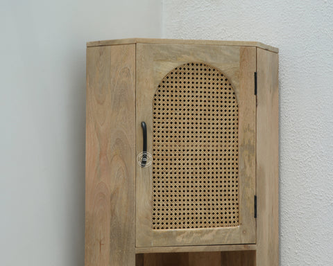 Cowden Rattan Cabinet with Mini Display Shelves