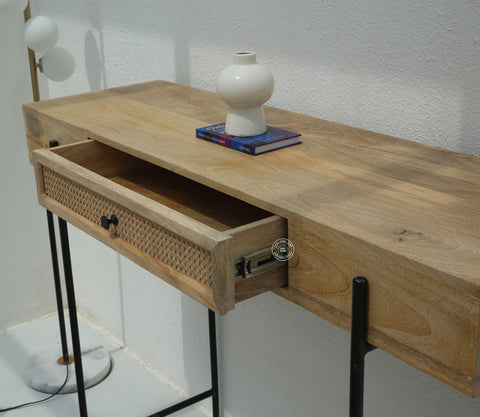 Eco Wooden Console Table with Drawers