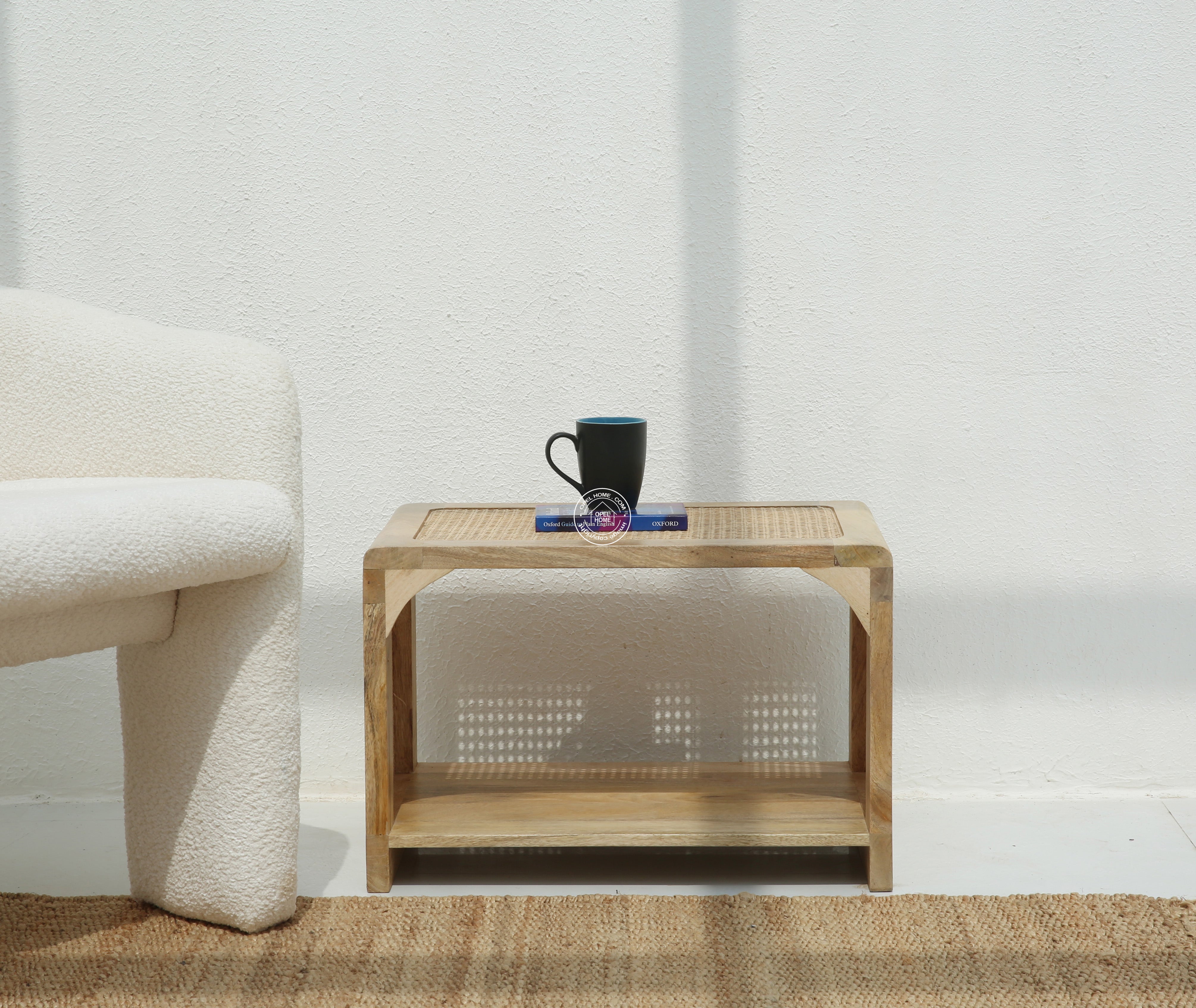 Eclipse Rattan  Wooden Side Table