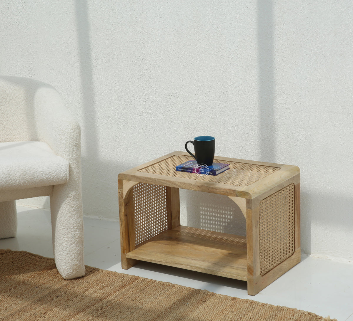 Eclipse Rattan  Wooden Side Table