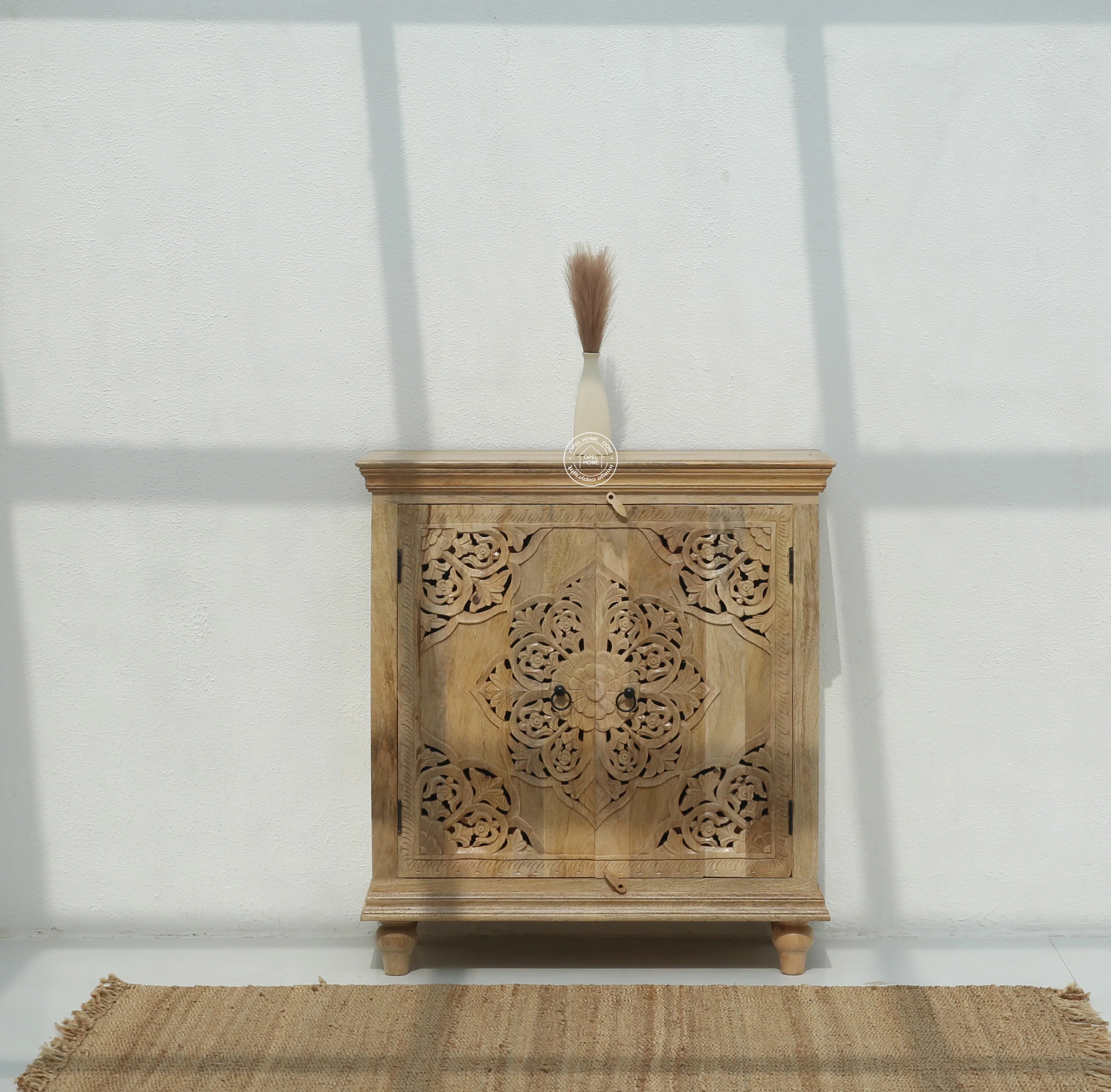 Adlar wooden 4 door carved Sideboard