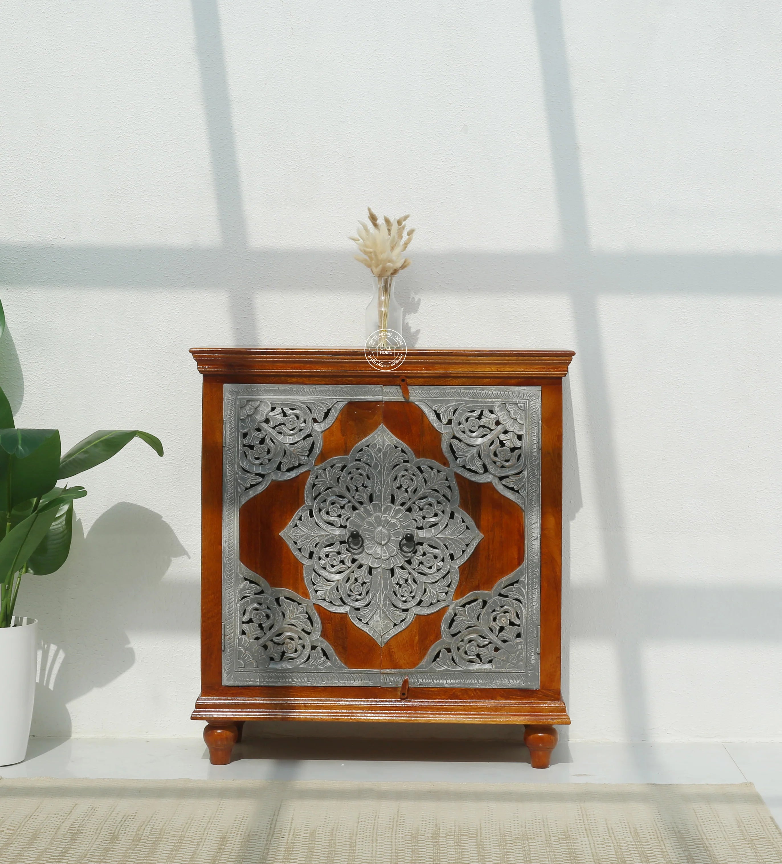 Adlar wooden 4 door carved Sideboard
