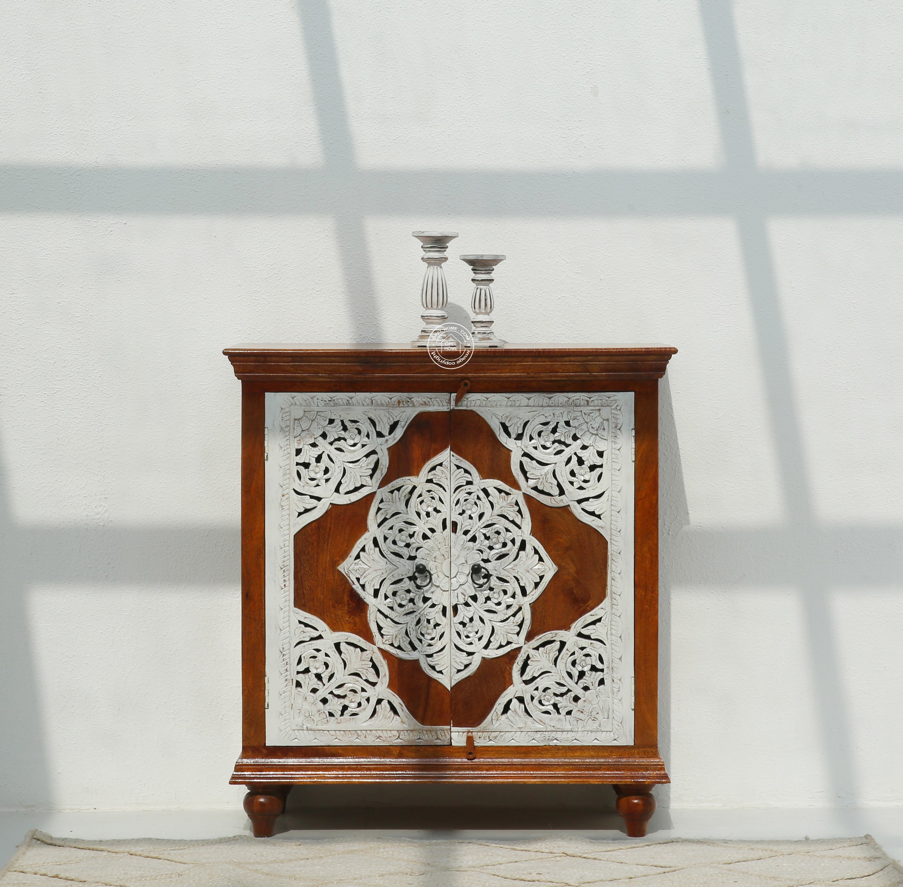 Adlar wooden 4 door carved Sideboard